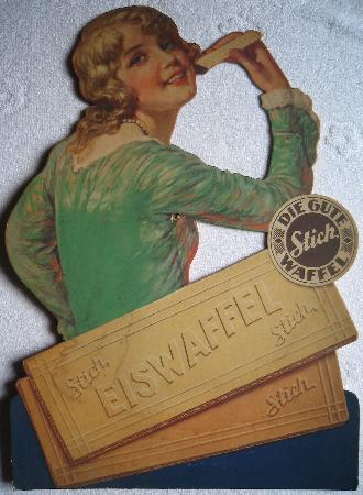 Werbetafel - Karton: Stich Eiswaffel - 192? - mge-shop