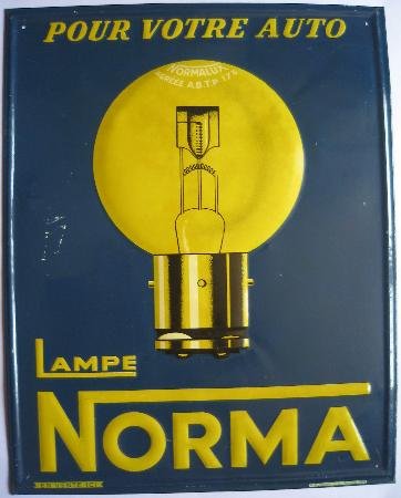 Email- und Blechtafeln: Lampe Norma Blechtafel - 195? - mge-shop