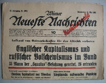 Zeitung / Zeitschrift: Wiener Neueste Nachrichten 25.05.1939 (Wiener Neueste Nachrichten) - 25.05.1939 - mge-shop