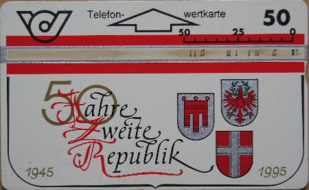 Telefonwertkarte: 50 Jahre Zweite Republik - 1995 - mge-shop