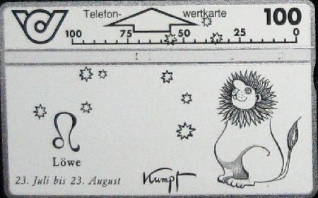 Telefonwertkarte: Sternzeichen Kumpf - Löwe - 1993 - mge-shop