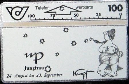 Telefonwertkarte: Sternzeichen Kumpf - Jungfrau - 1995 - mge-shop